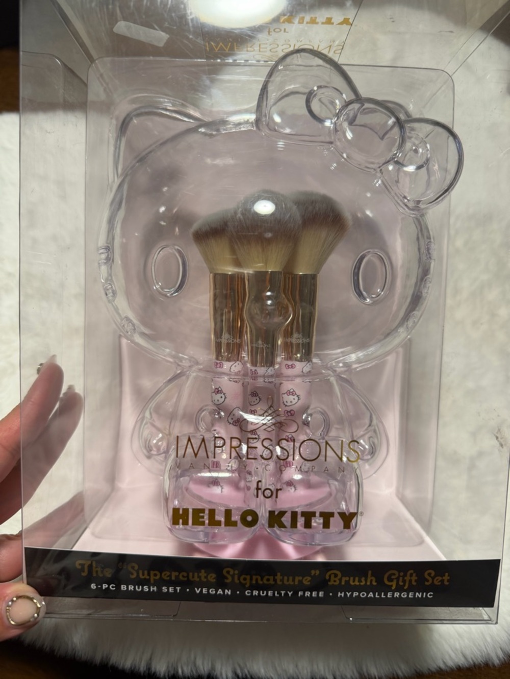 Impressions Hello Kitty Pink & Gold Makeup Brush Set